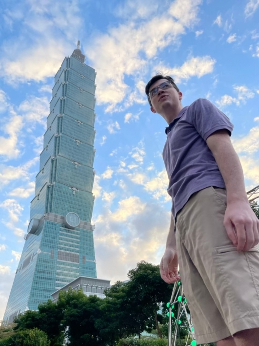 This photo of Daniel O'Hara was taken during his year spent studying abroad in Taipei, Taiwan. 