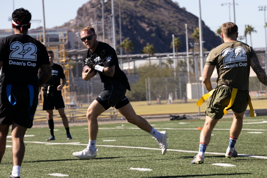 Teams from the Pat Tillman Center and Navy during their game.
