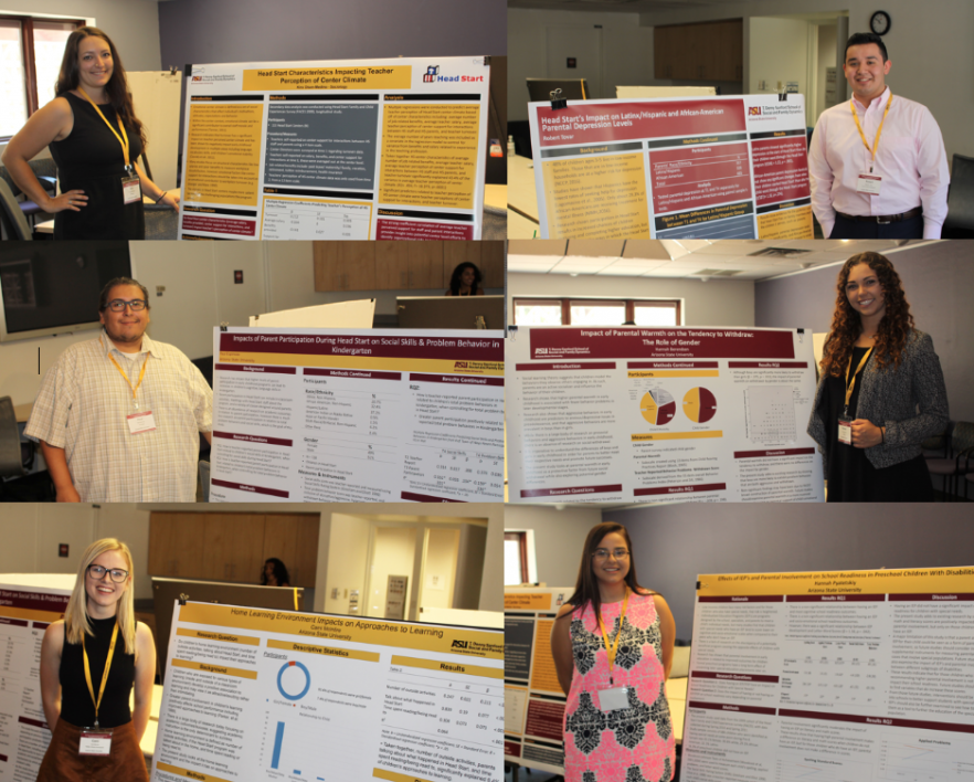 Collage of all 6 SUPER fellows standing with their research posters.