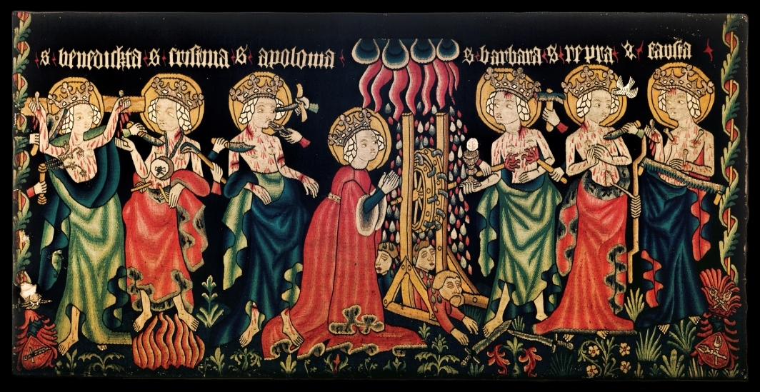 tapestry depicting the torture of six so-called virgin martyrs