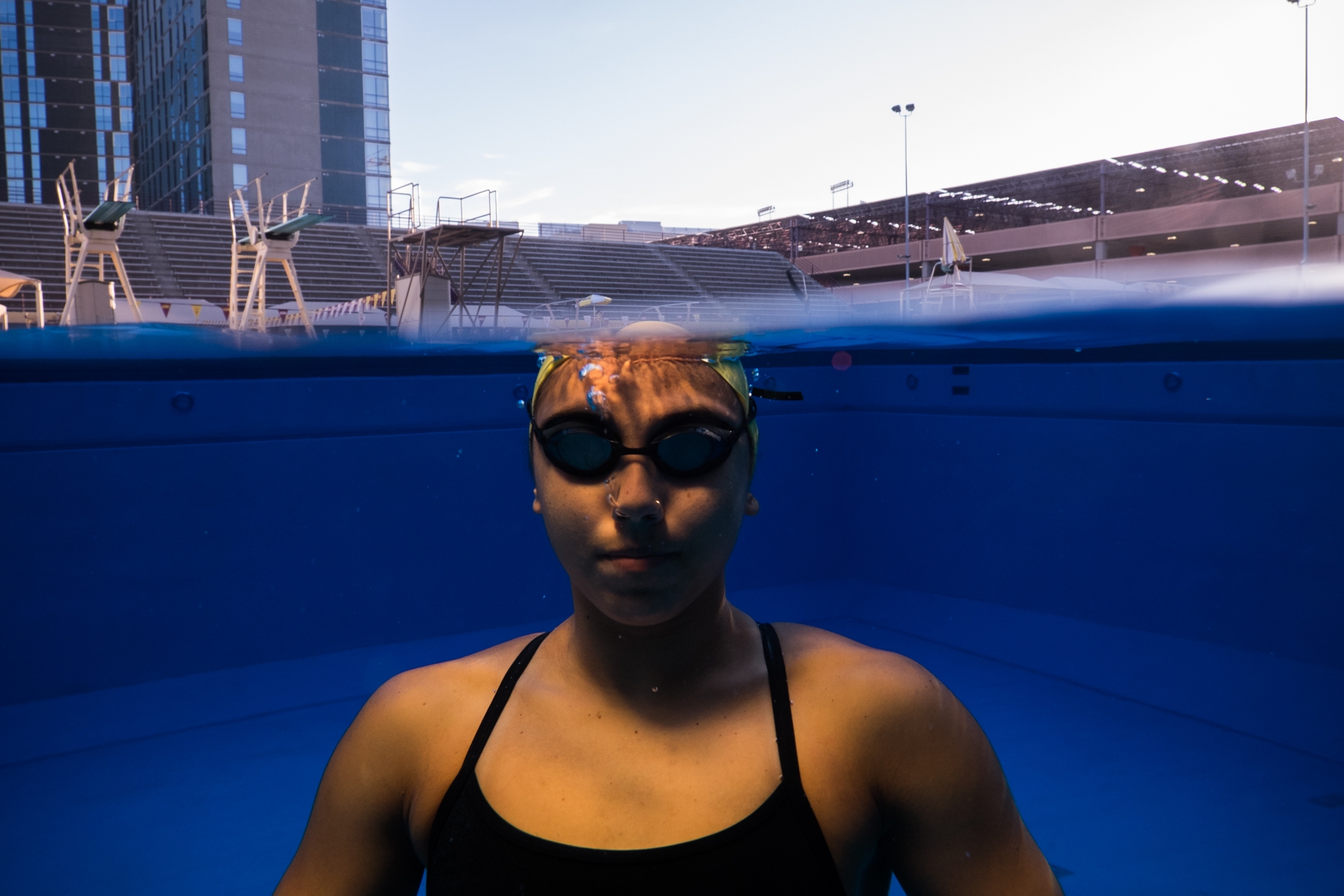 ASU swimmer under water
