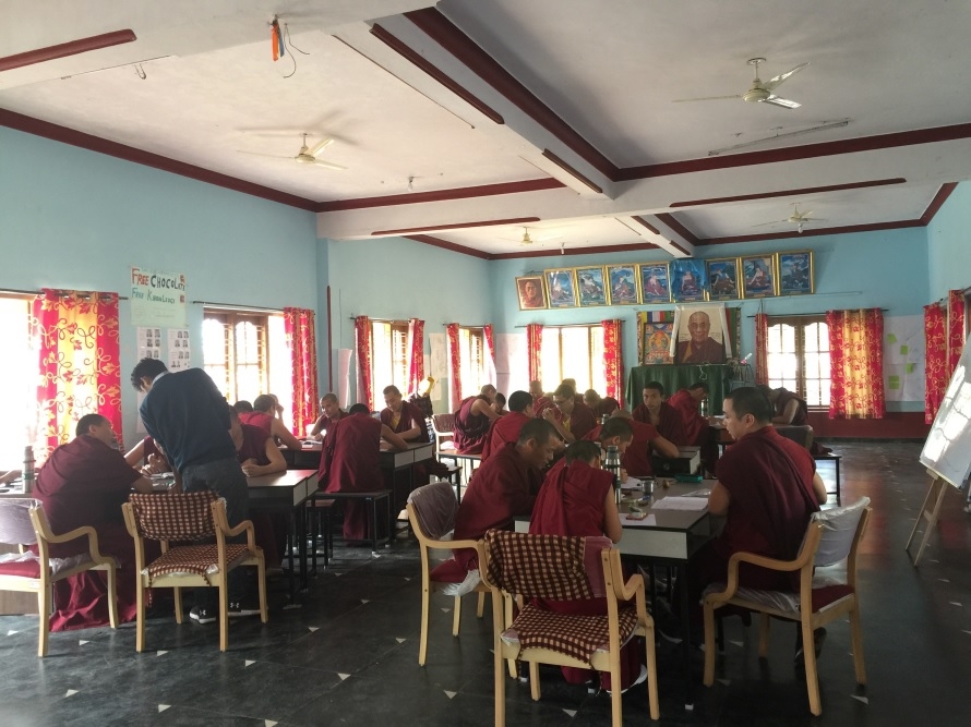 classroom of Buddhist monks