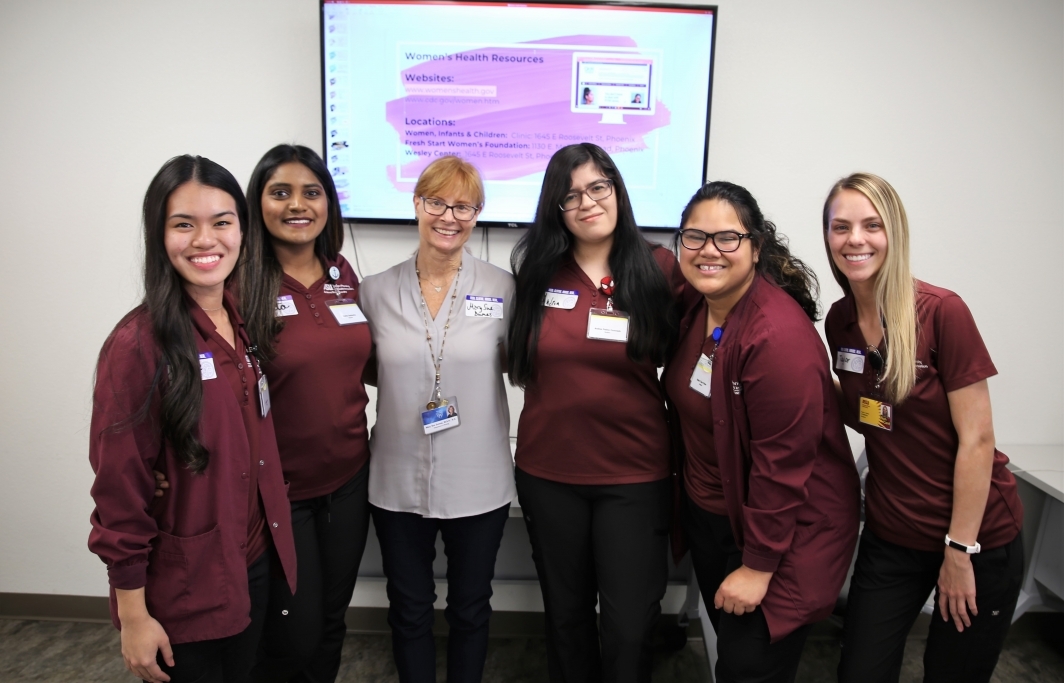 Edson College nursing students pose with their Mayo Clinic Instructor 