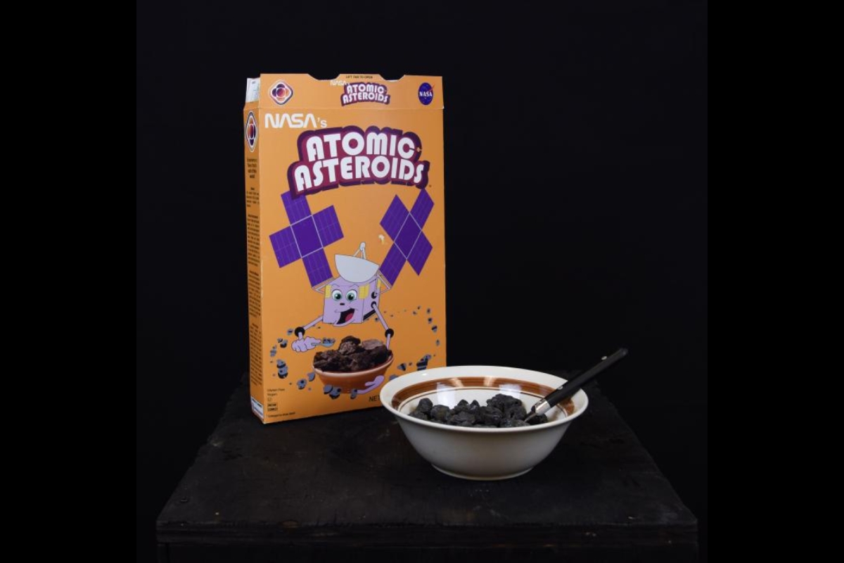 Atomic Asteroids cereal box and bowl