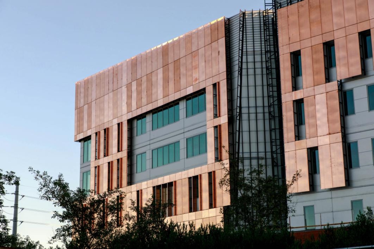 The C building's distinctive copper skin helps shield it from the Arizona sun