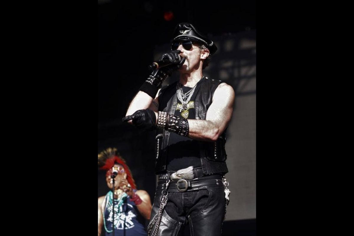 Eric Anzalone performs as "Biker/Leatherman" with the Village People in Bristol, England in 2017. / Courtesy photo