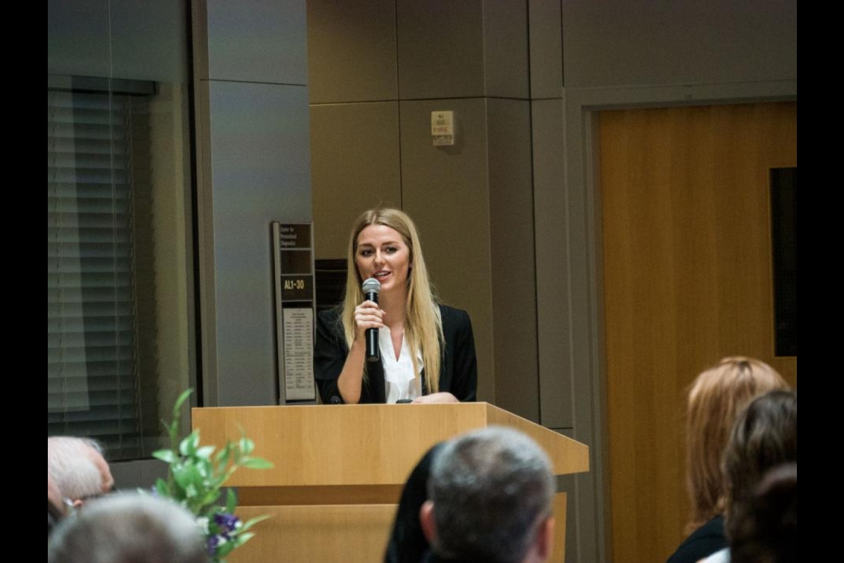 Haidyn Bulen, an undergraduate student in the Arizona State University Department of Psychology, recently presented research on sex differences in Alzheimer’s Disease. Bulen shared her research at the ASU-Banner Neuroscience Symposium