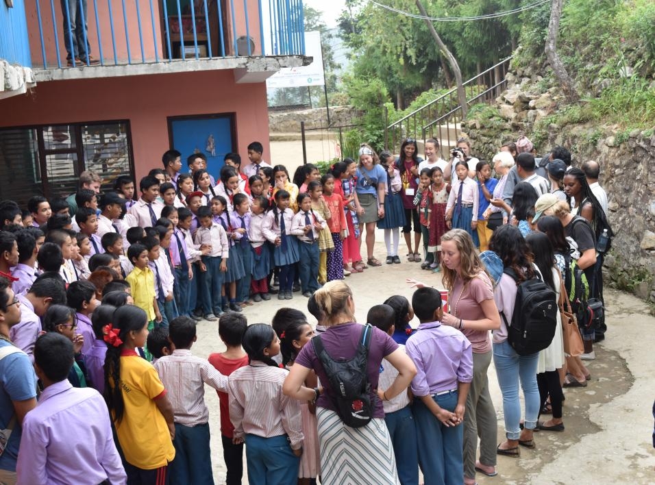 ASU students work with school children in Nepal