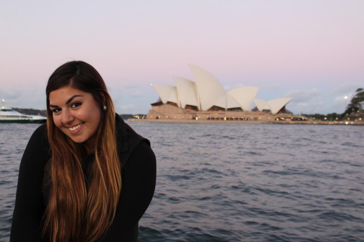 Hernandez poses in front of the Sydney Opera House