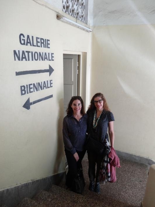 School of Art Director Joanna Grabski and Associate Director Forrest Solis in front of Dak’Art Biennale Office
