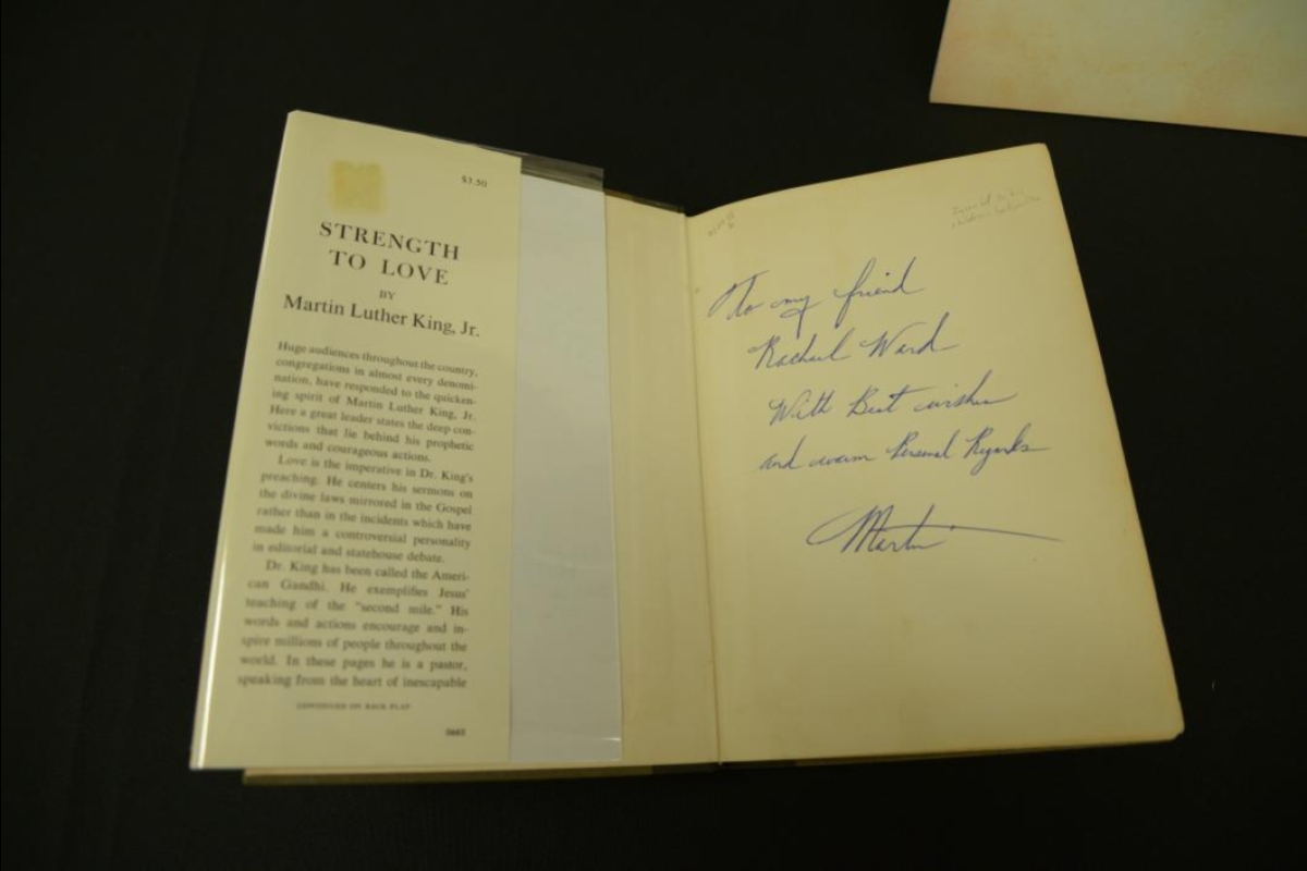 Martin Luther King Inscription to Rachel Ward inside Strength To Love