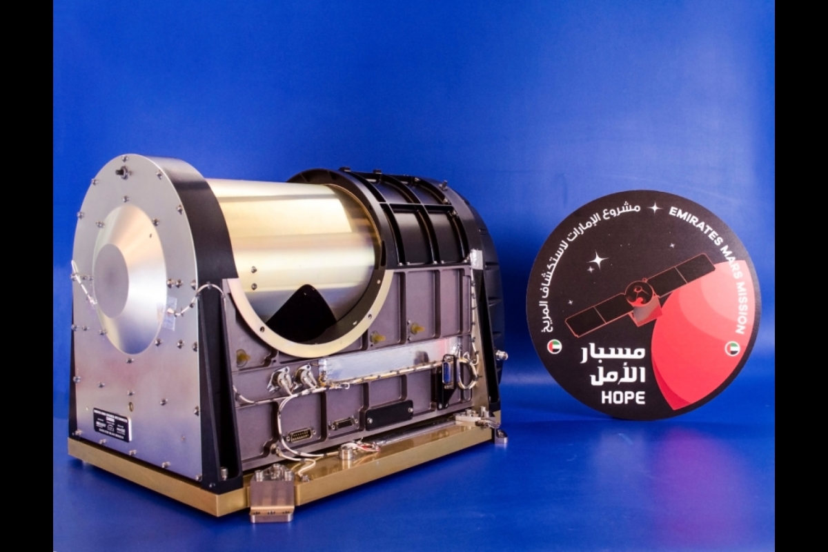 image of the Emirates Mars Infrared Spectrometer, a tool that will be used to examine temperature profiles, ice, water vapor and dust in the atmosphere of Mars