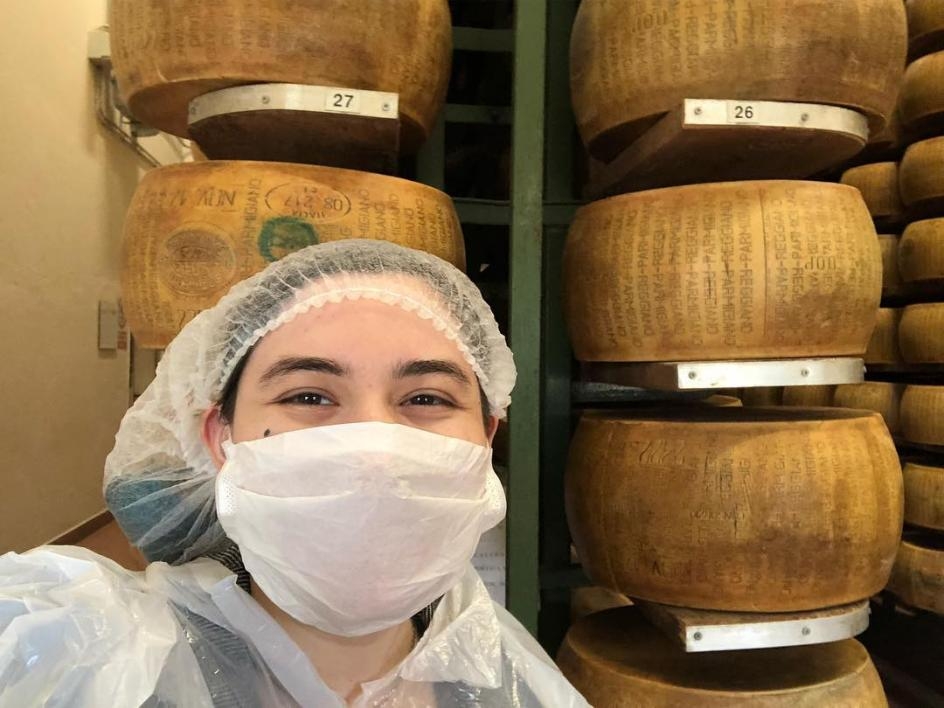 Erin Bottino in a Parmigiano factory in Parma / Courtesy photo