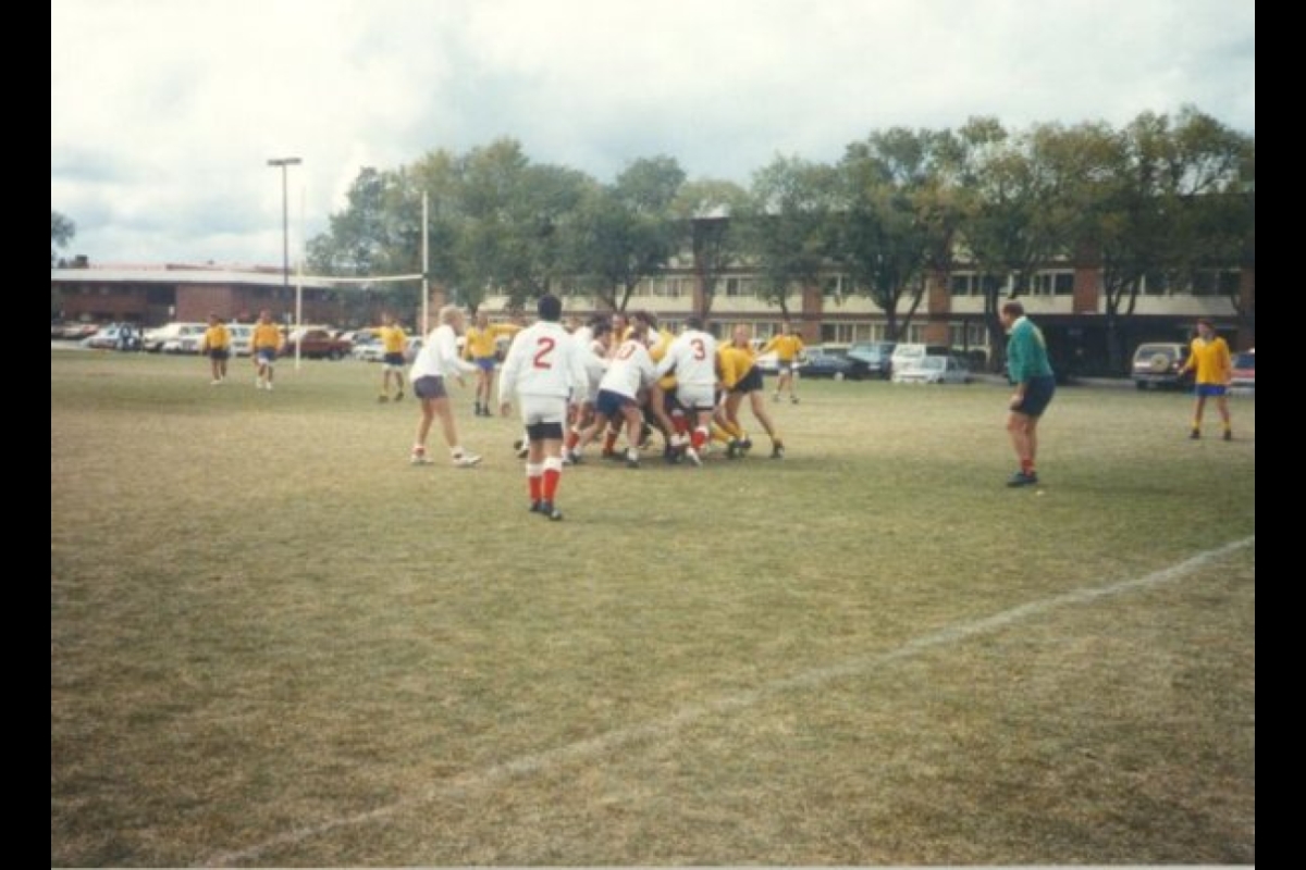 The rugby team in 1989 at NAU.