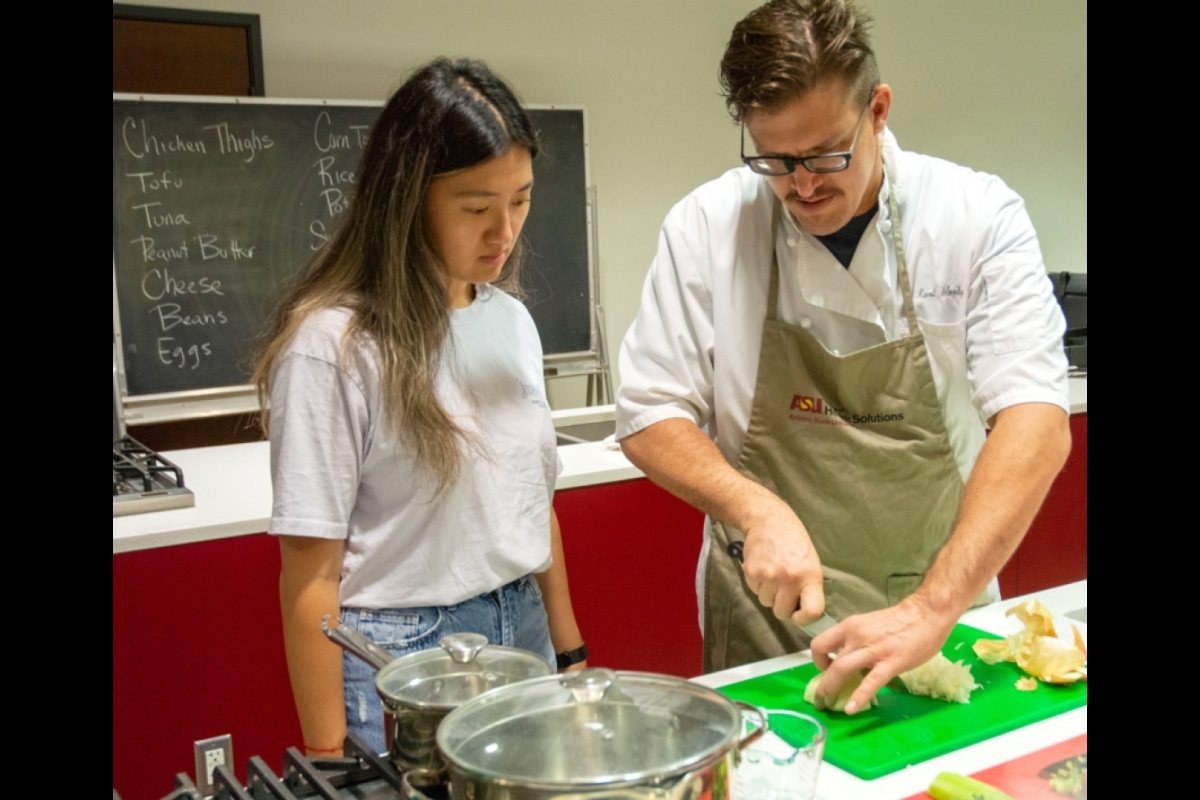 Mayo Clinic Medical students prepare meals as part of 