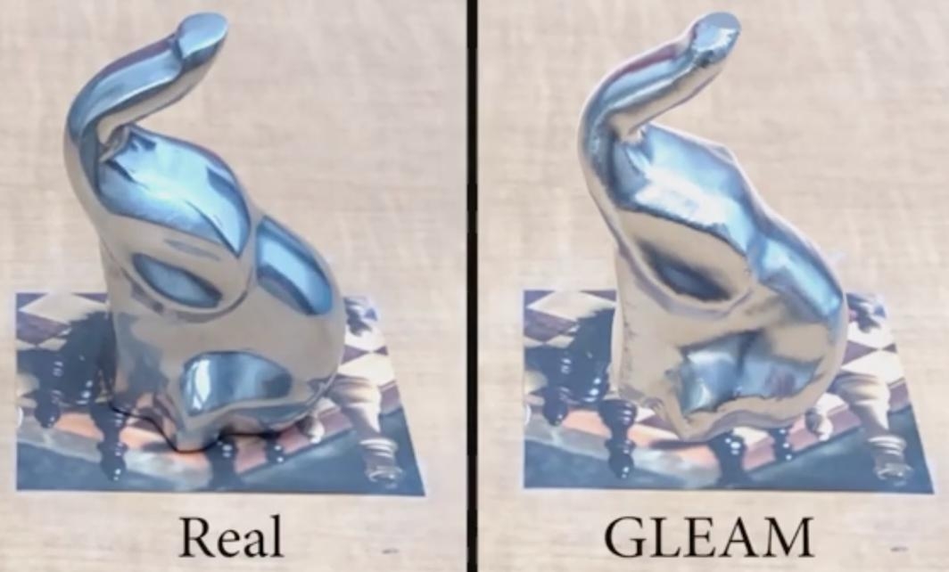 Elephant figurines in real and augmented reality images