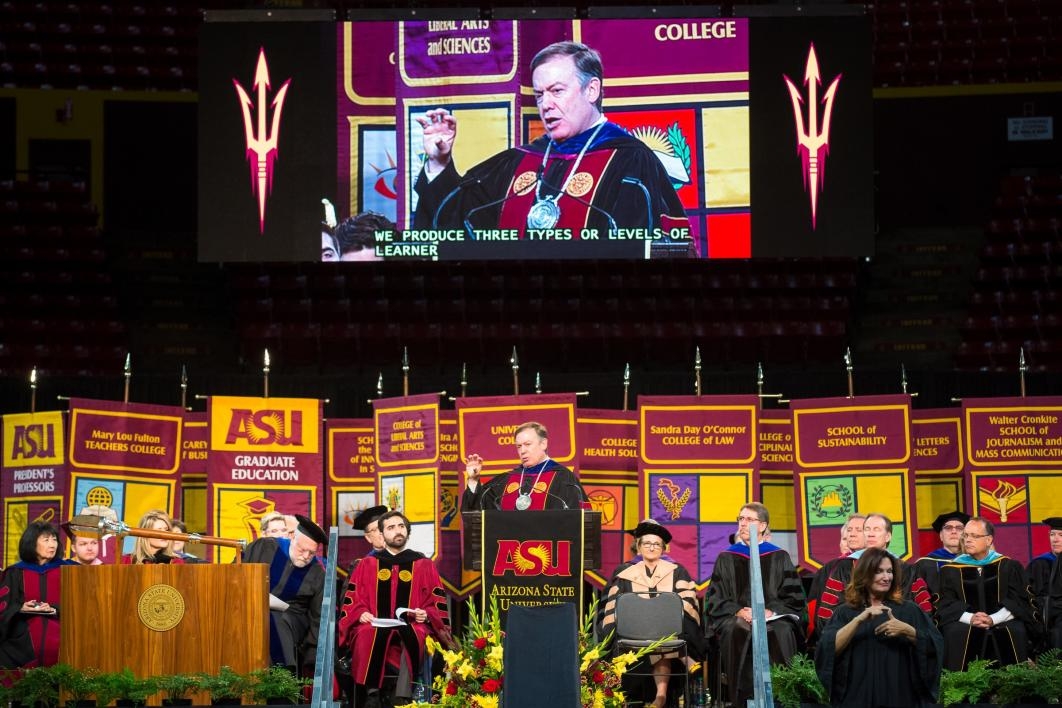 President Crow speaks at Graduate Commencement