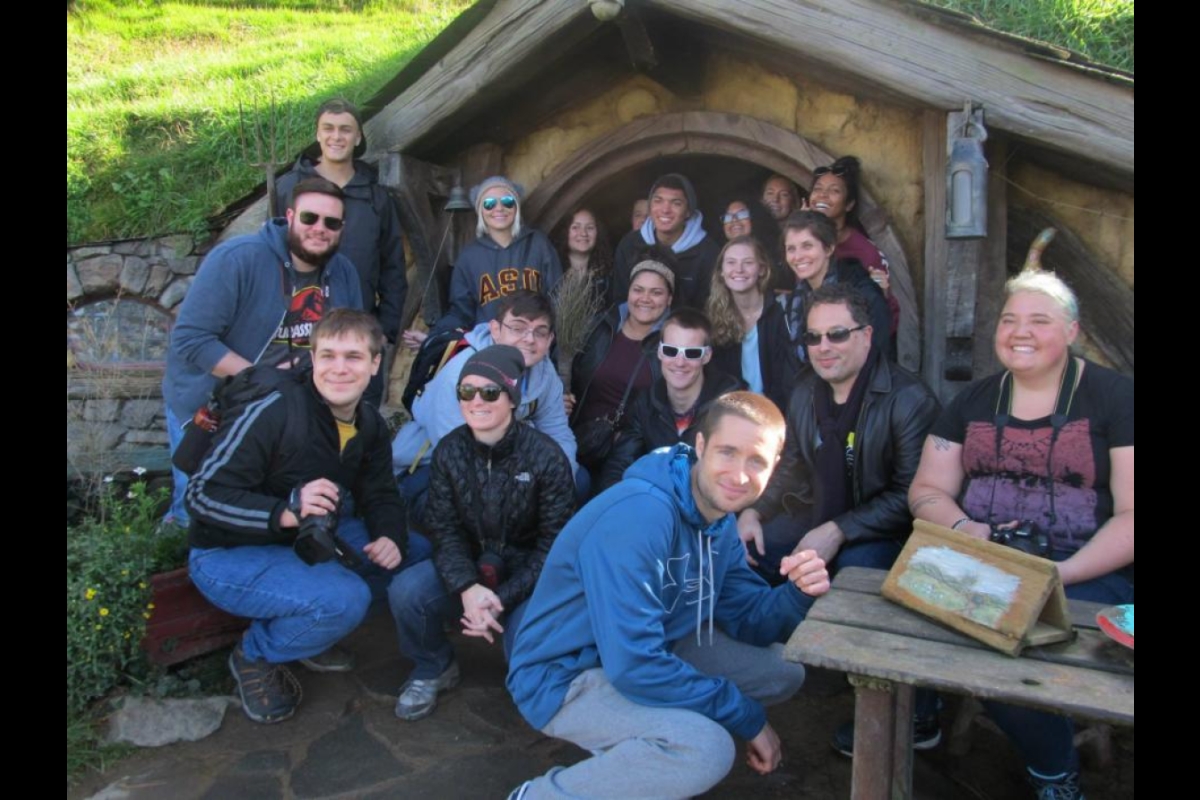 Students on New Zealand study abroad trip