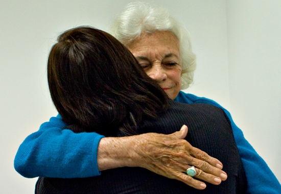 two women embracing