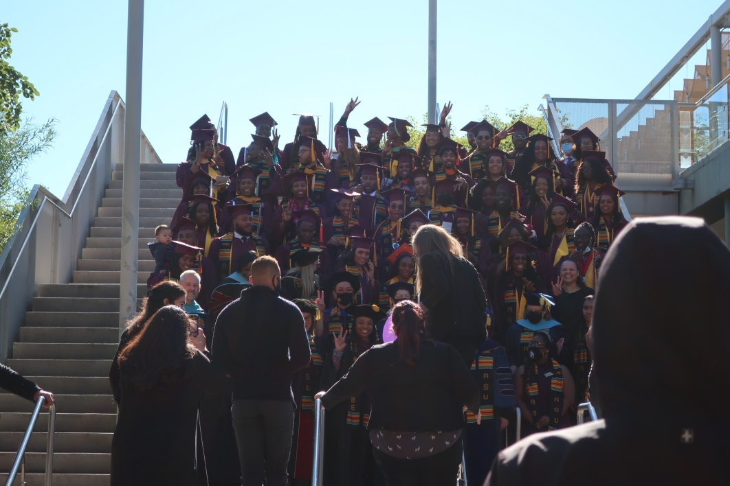 ASU graduates celebrate at the Black African Convocation.
