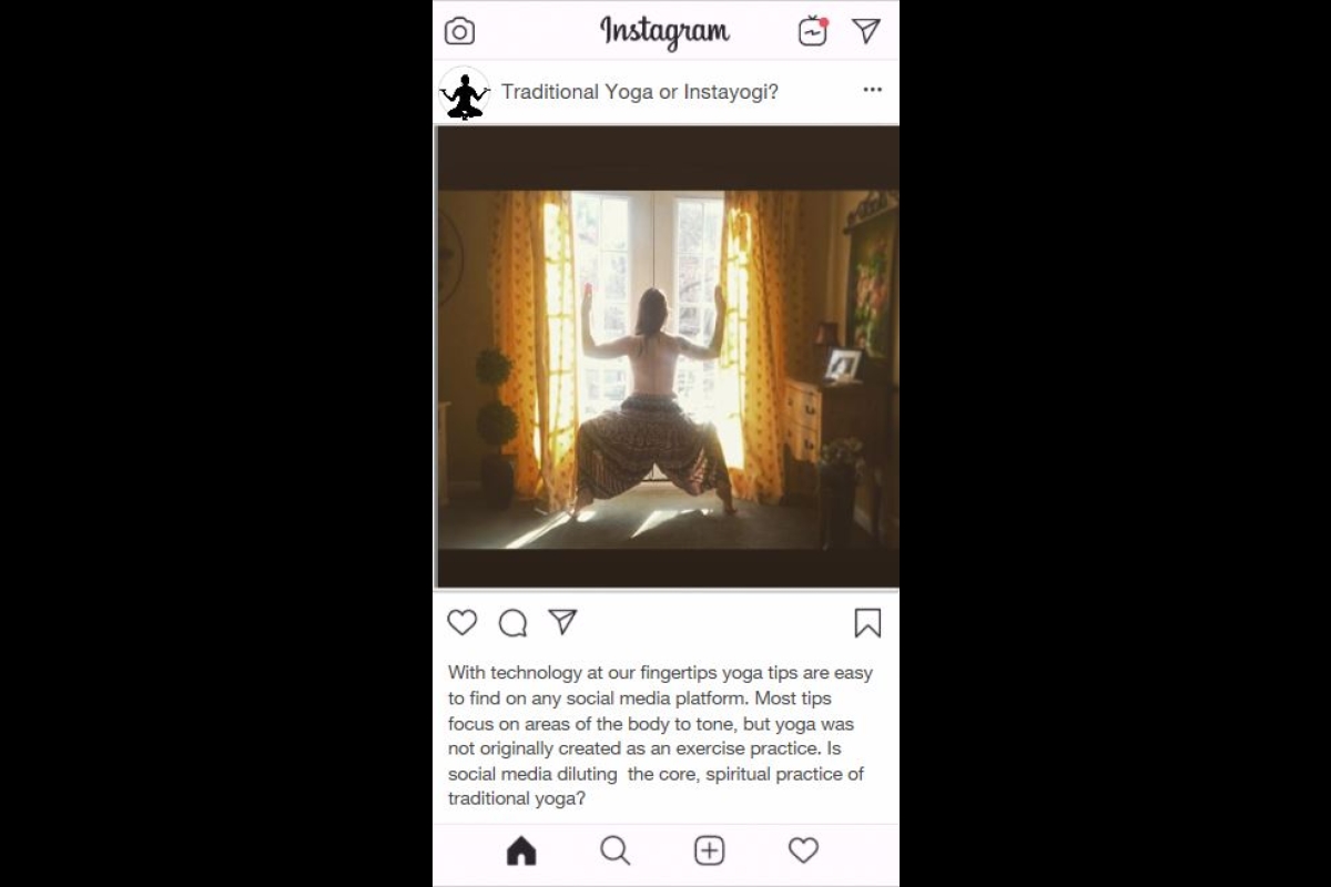 post on social media and yoga
