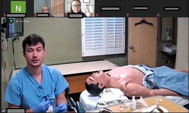 intubation medical procedure performed on simulation mannequin