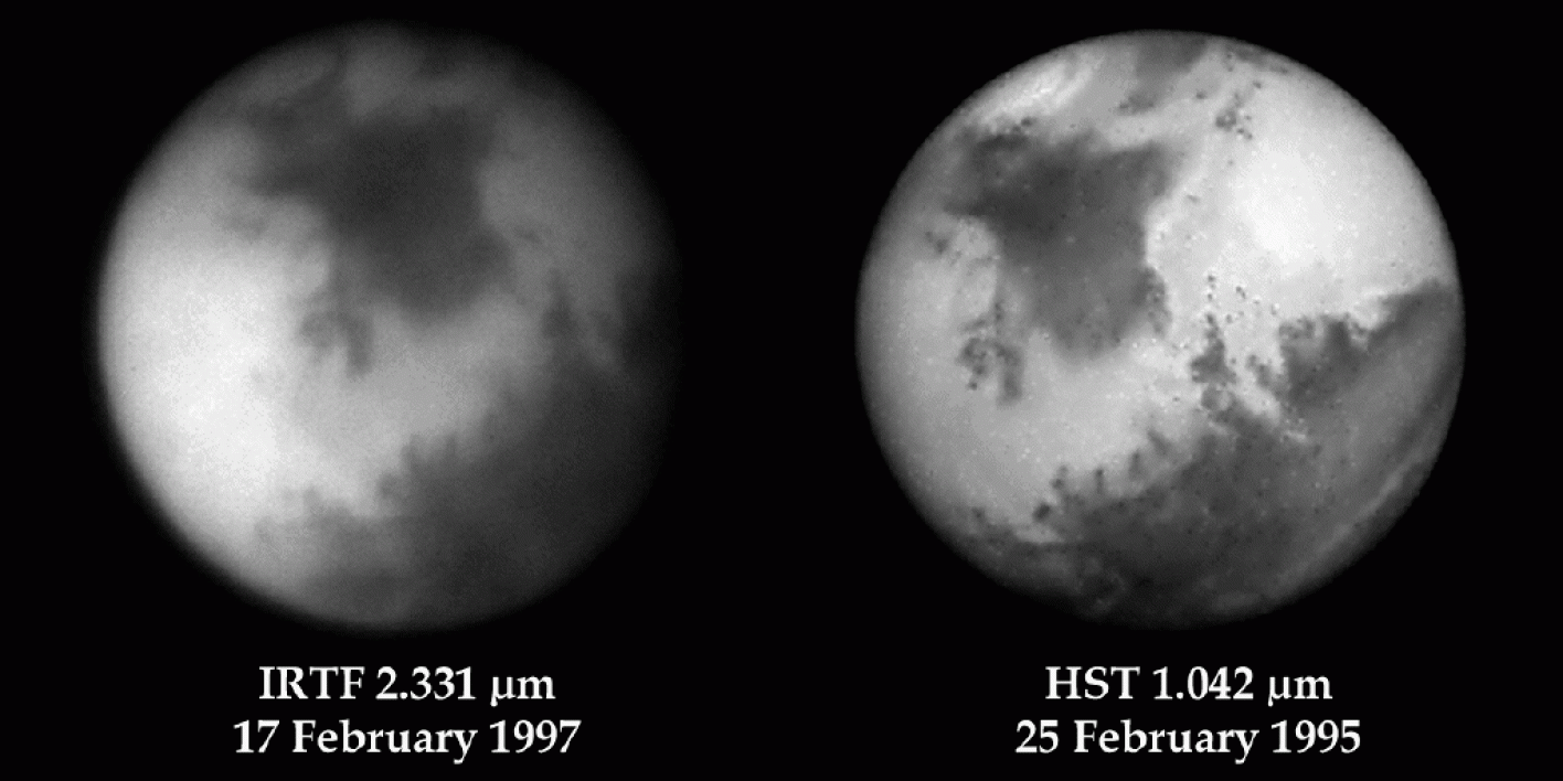 Two infrared telescope views of Mars