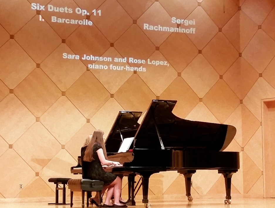 Rose Lopez playing piano ensemble