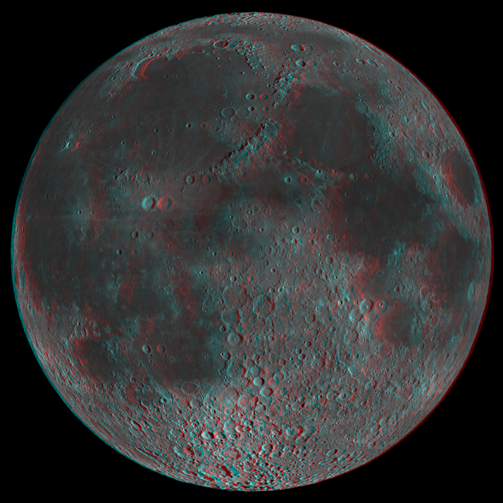 3-D image of the moon