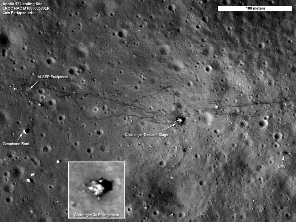 A labeled image of footpaths on the moon