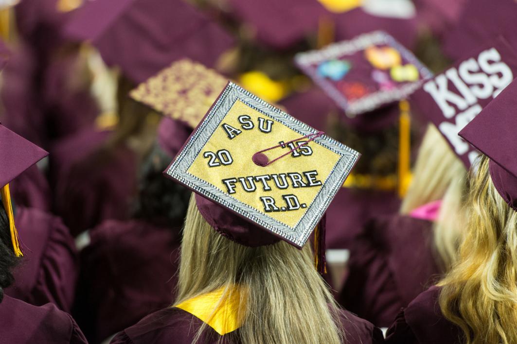 A graduation cap that says "future registered dietician"