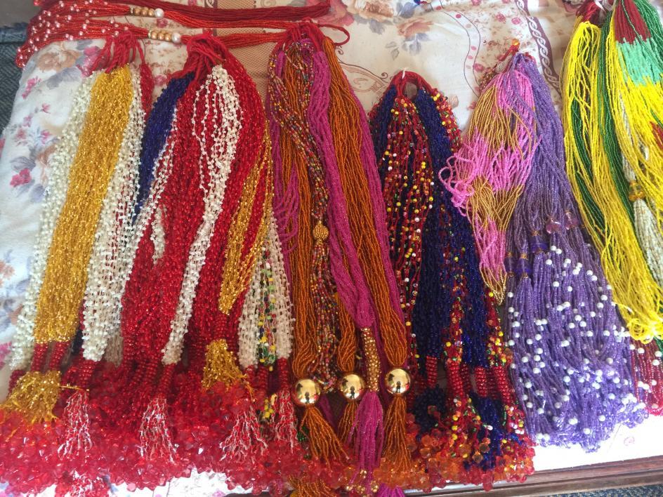 Colorful beaded necklaces from Nepal