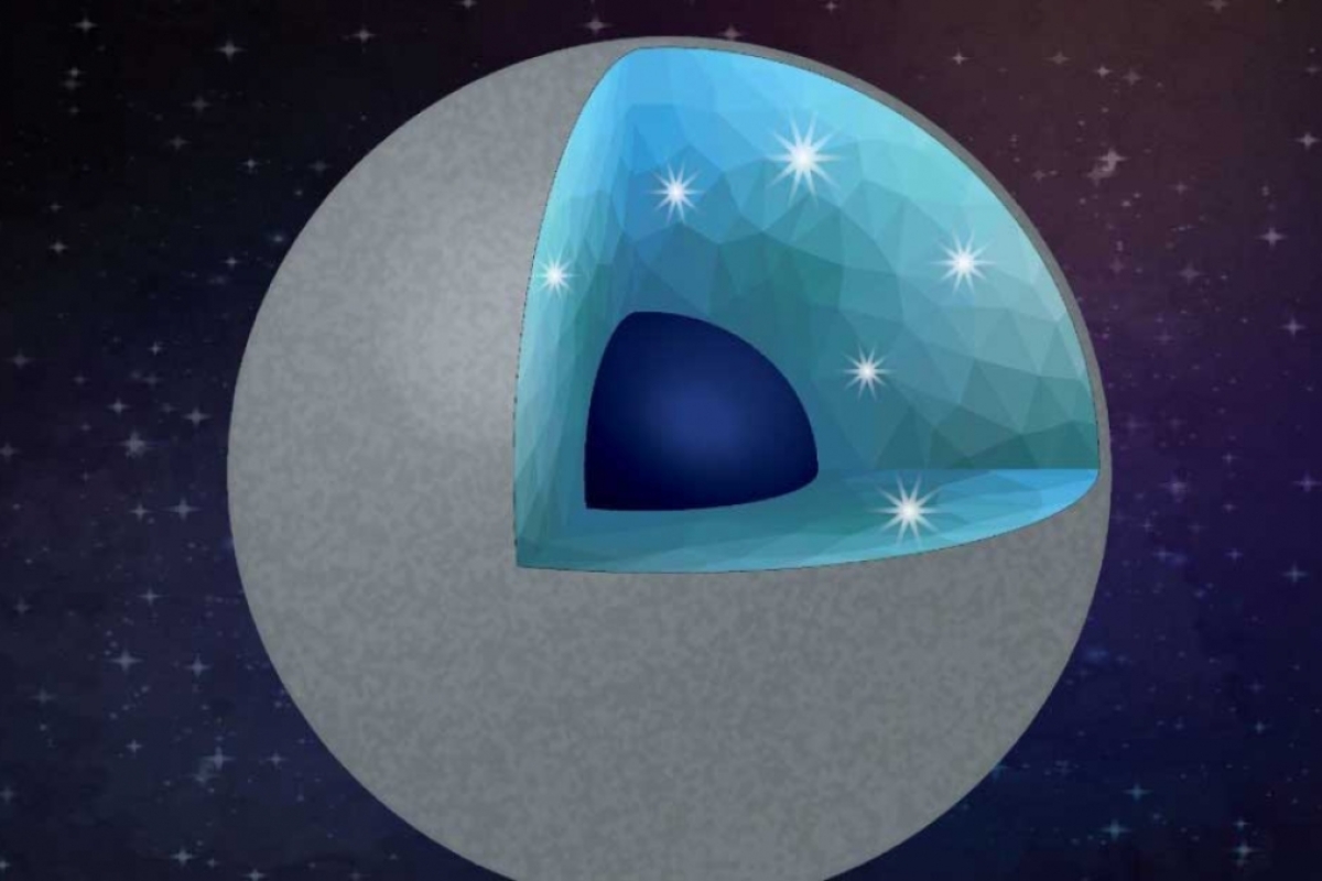 Illustration of a carbon-rich planet with diamond and silica as main minerals