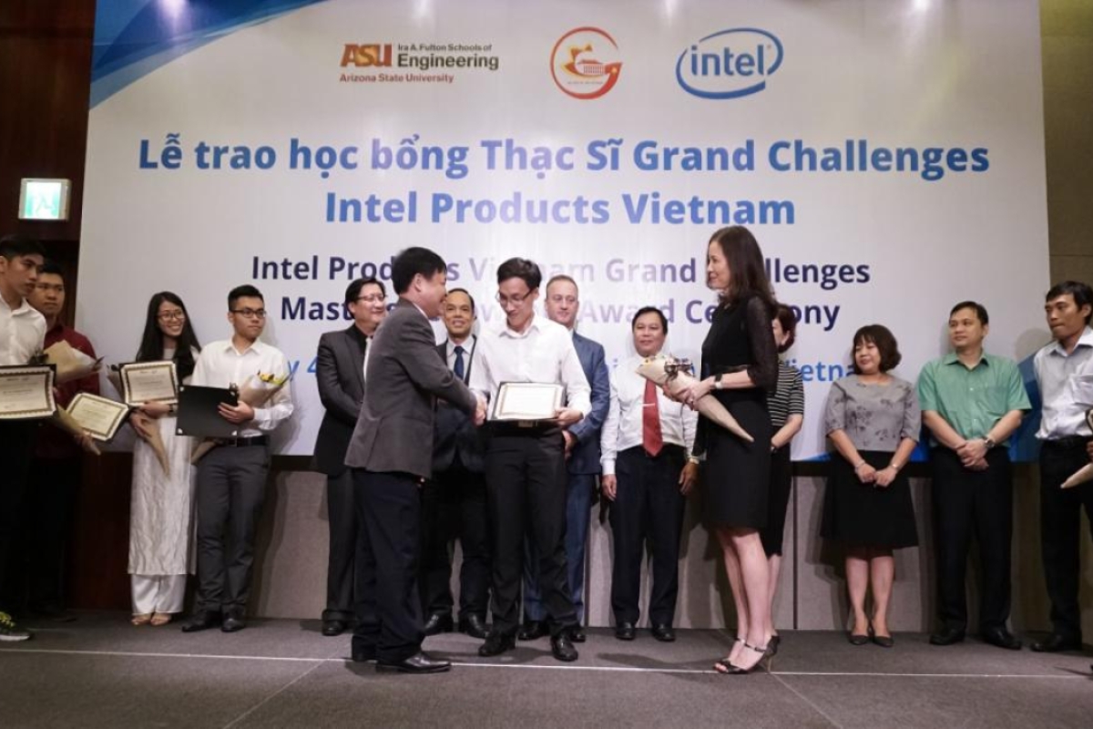 The Fellows are recognized at an awards ceremony in Vietnam