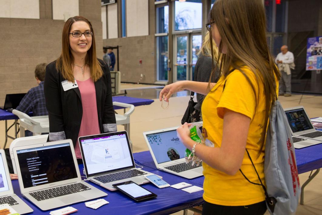 Students exhibit their senior-year Capstone and eProject work at Innovation Showcase, held December 2, 2016 at the Polytechnic campus. Photographer: Jessica Hochreiter/ASU