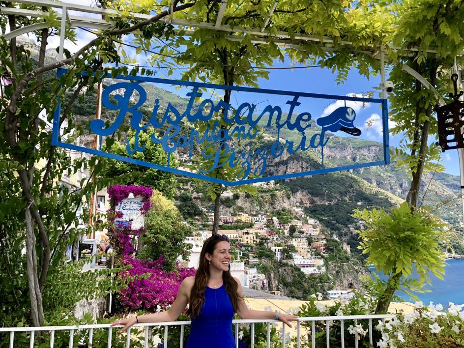Abbey Hawthorne, Second year Law Student, showing off the Amalfi Coast