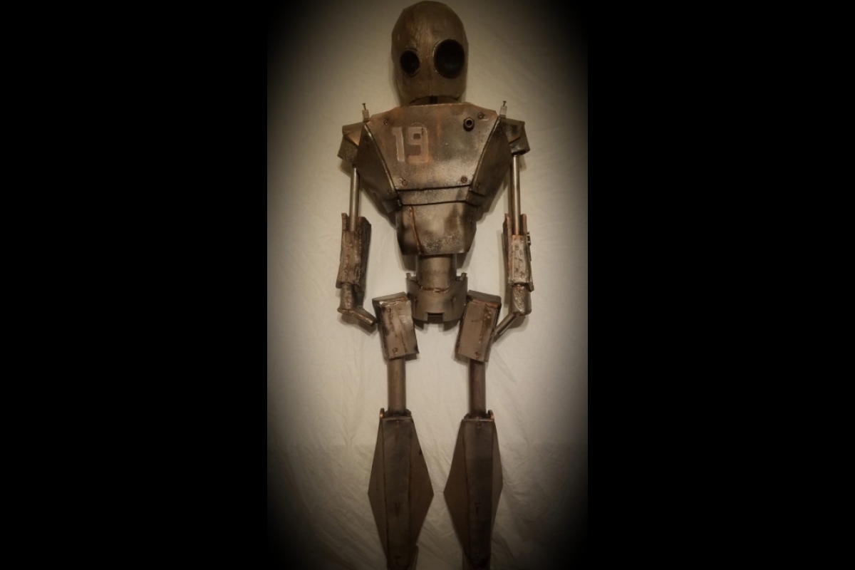 robot made from PVC pipe, EVA foam and cardboard