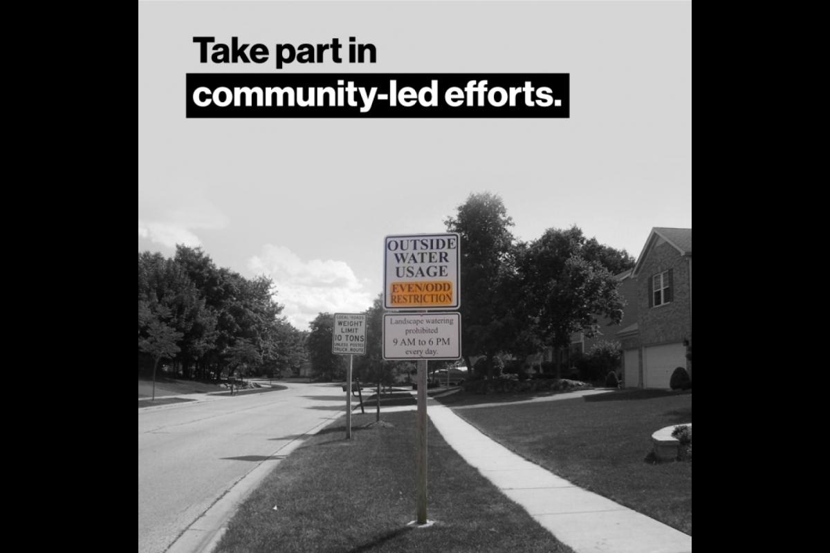 Copy on slide: Take part in community-led efforts.