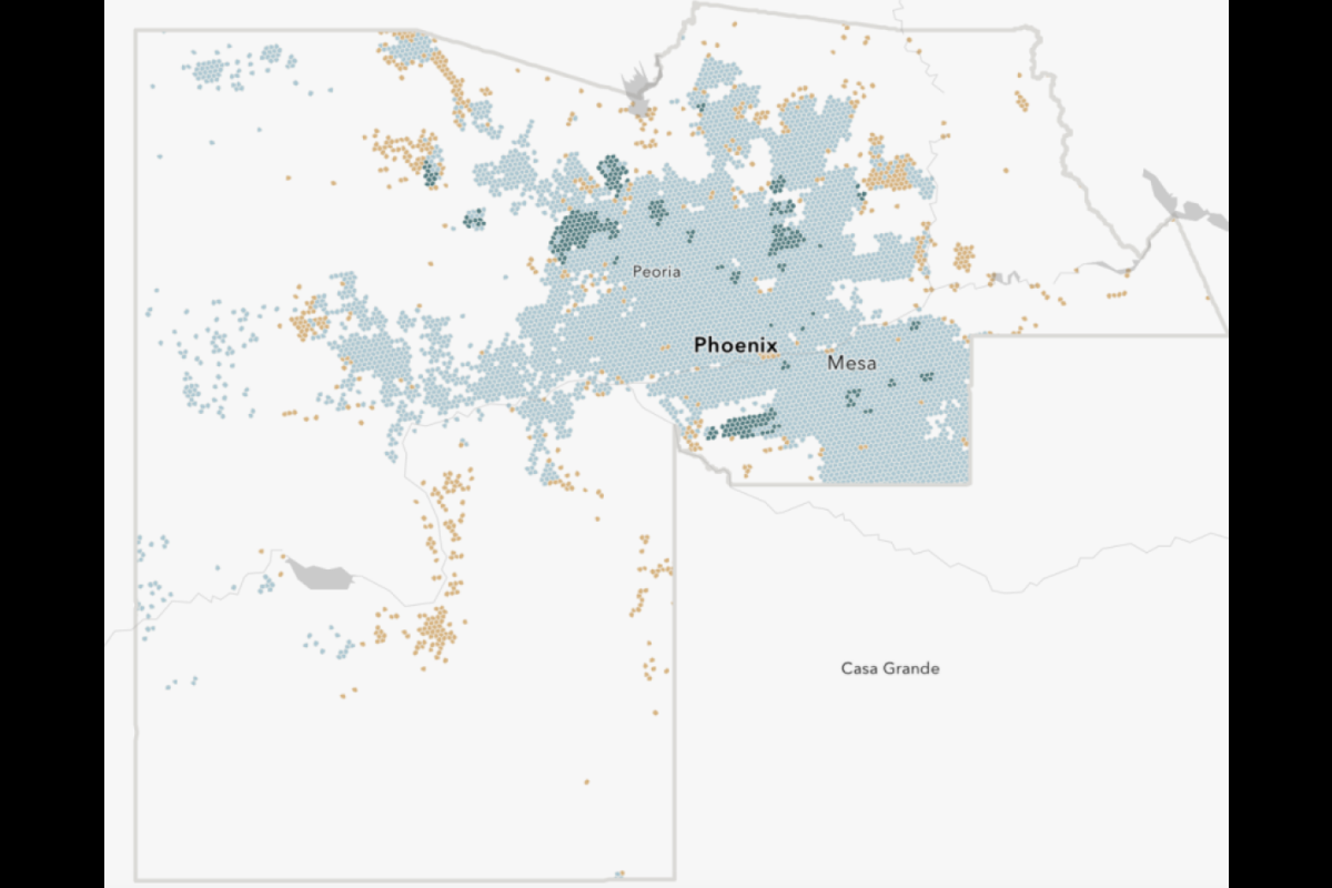 Arizona broadband map for Greater Phoenix