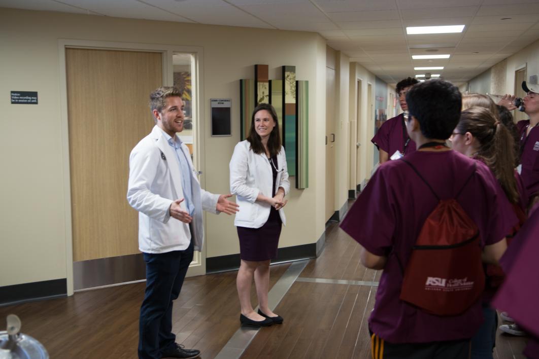 medical students lead a tour