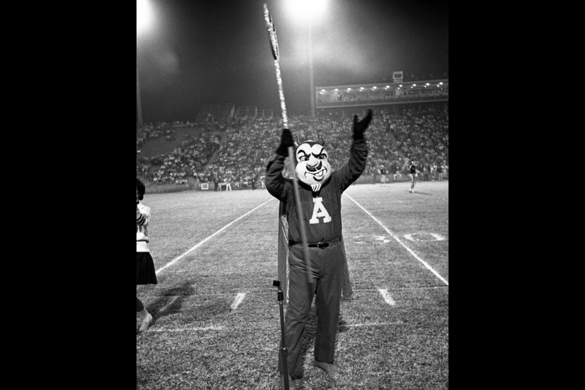 1965 archive photo of Sparky the mascot