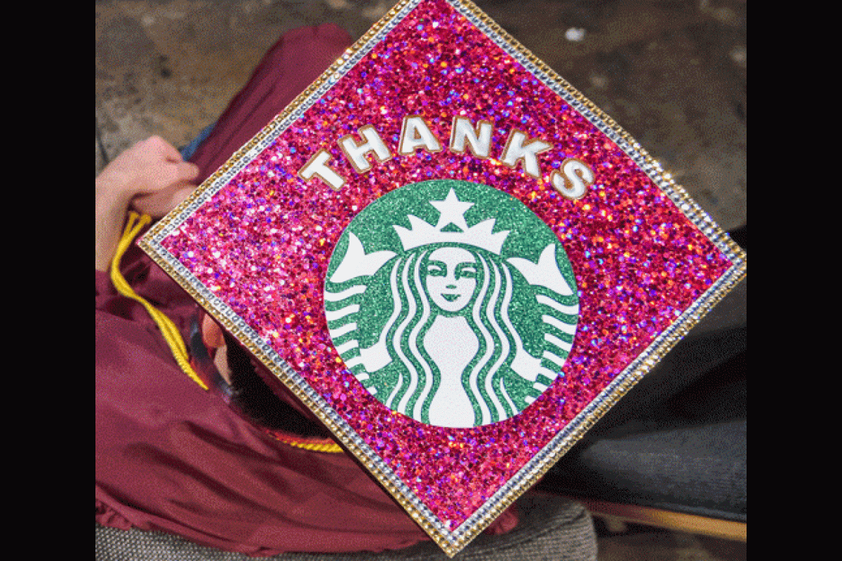 Starbucks graduation cap