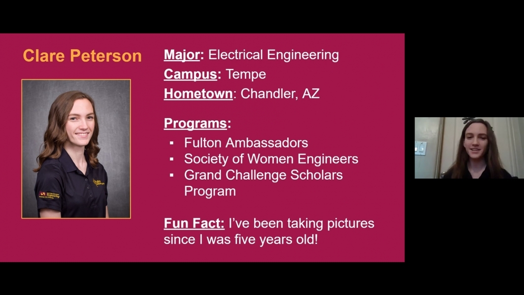 An ASU student talks about what it's like to be an engineering major to high school participants of The Challenge