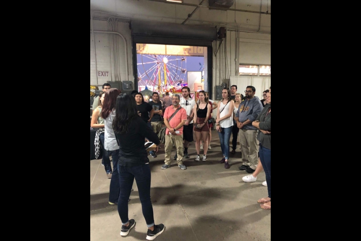 Students learn about exhibitions at the Arizona State Fair