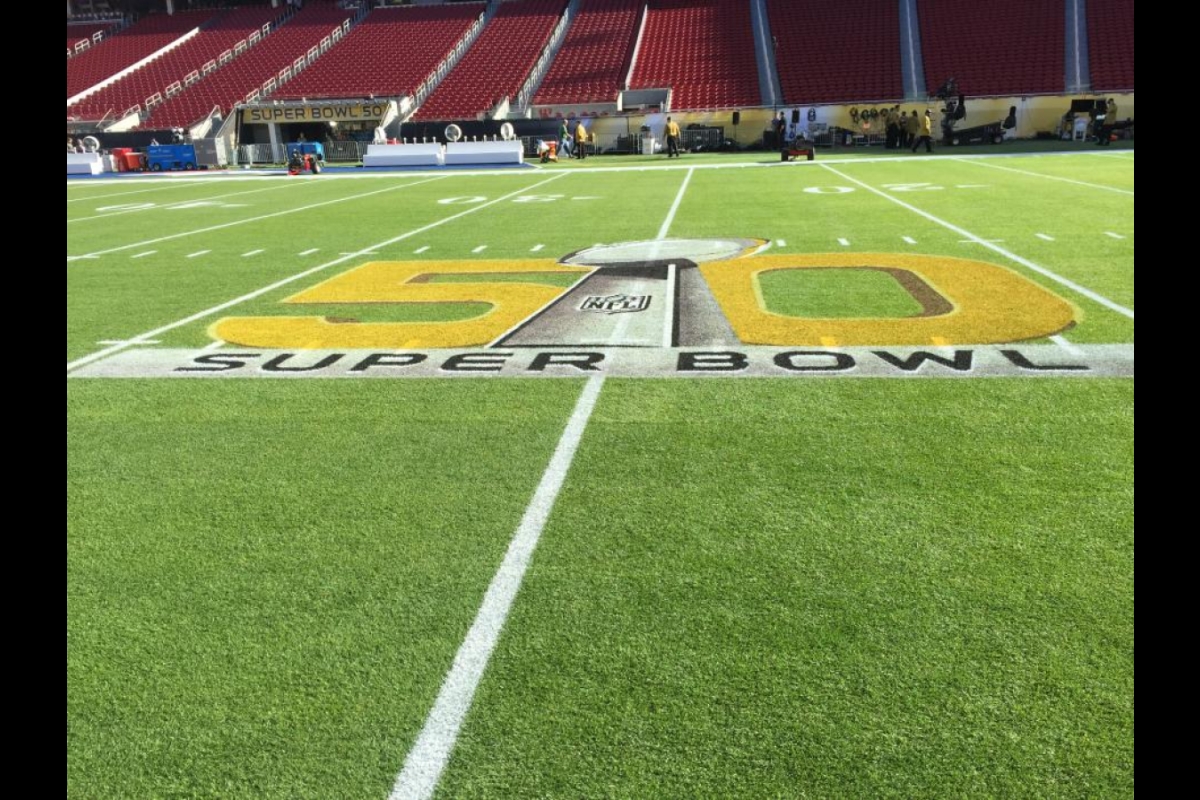 super bowl field painting