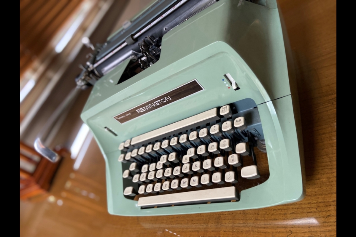 One of Glendon Swarthout’s typewriters resides in the Piper Writers House, home of the Virginia G. Piper Center for Creative Writing at ASU. Photo by Kristen LaRue-Sandler/ASU.