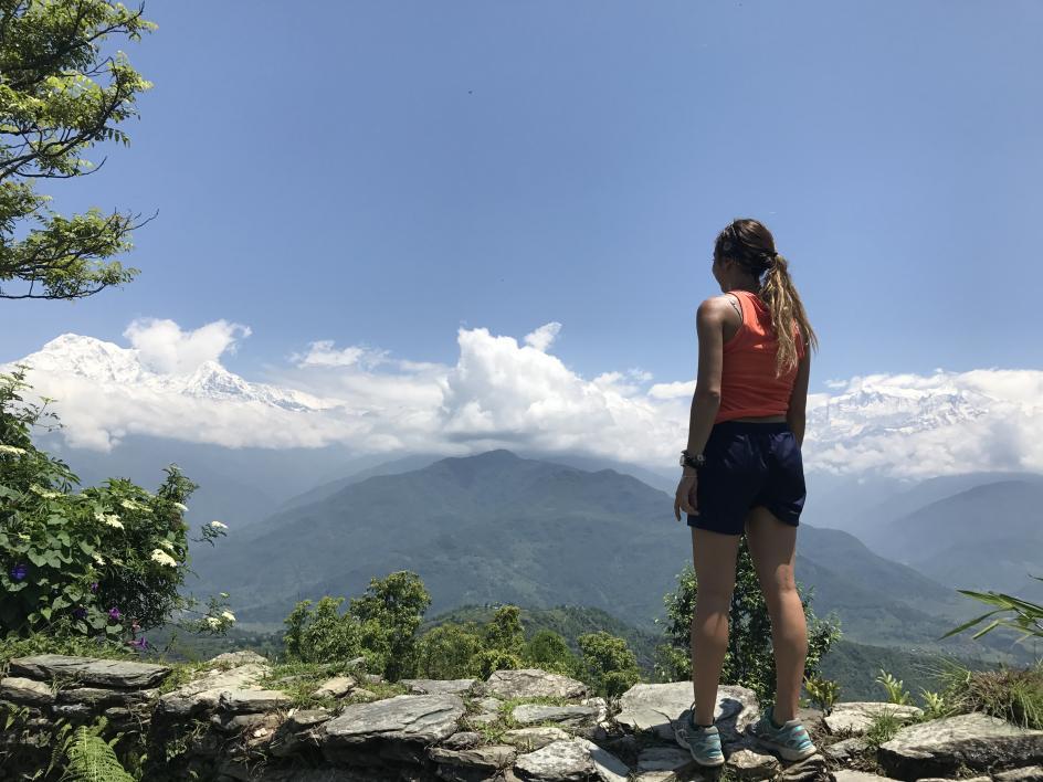 ASU student on a hike in Nepal