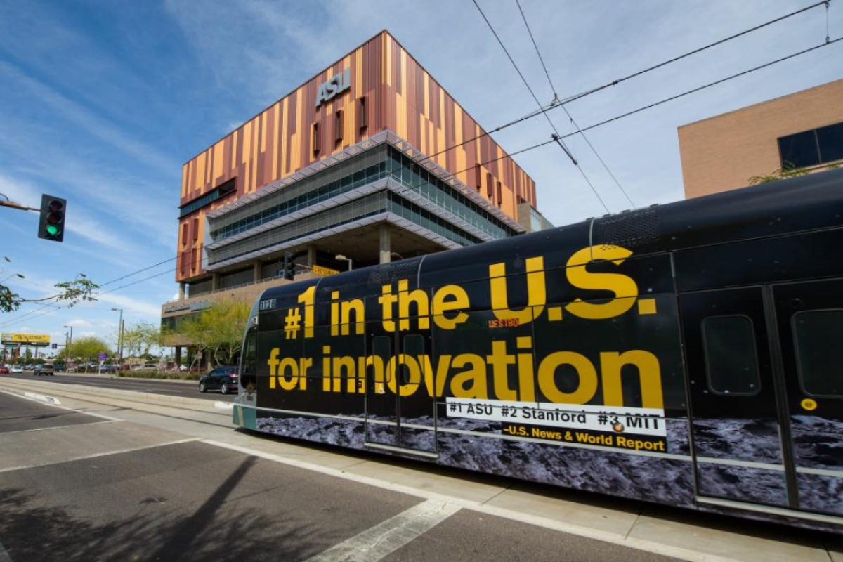 Downtown Phoenix campus with light rail