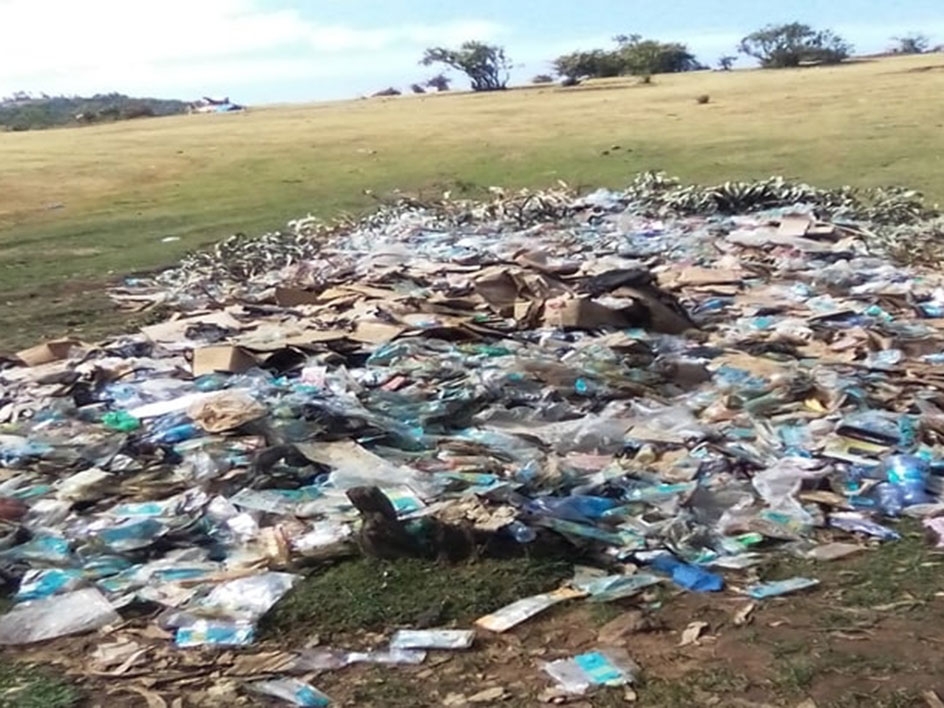 Trash in an African park