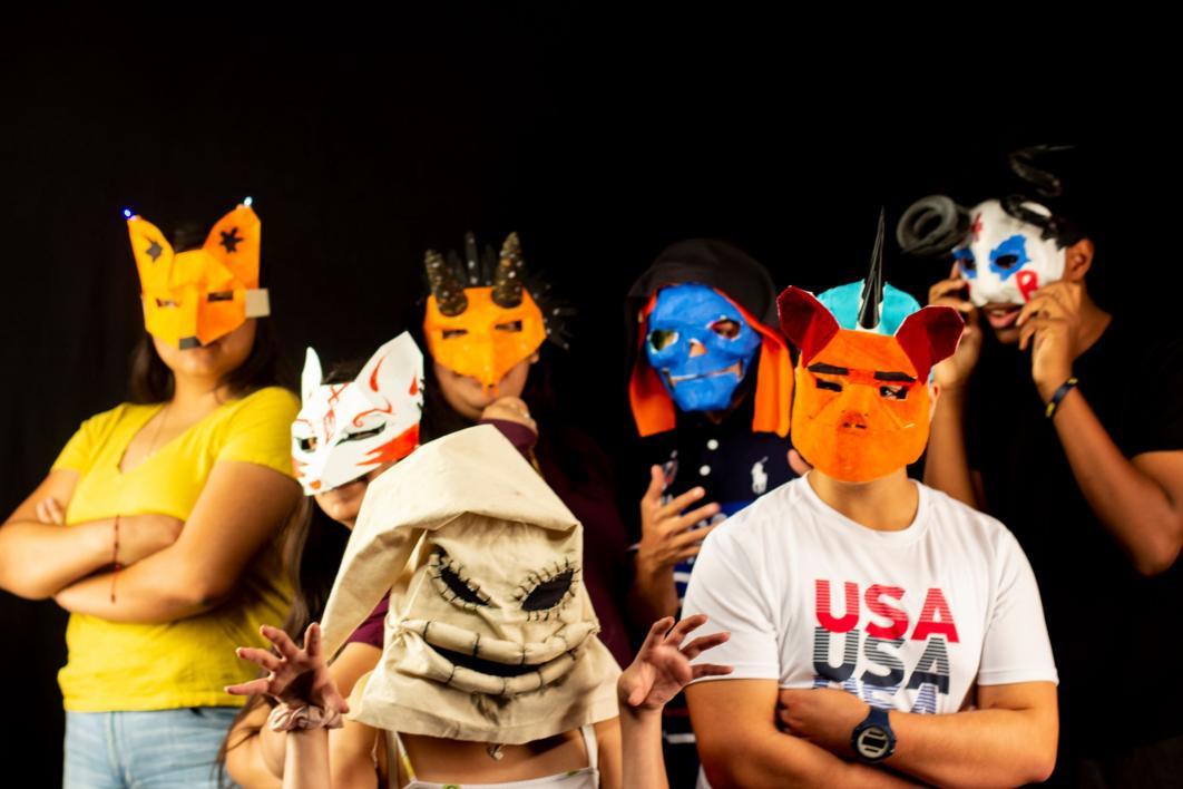 Upward Bound students pose for a photo in their masks